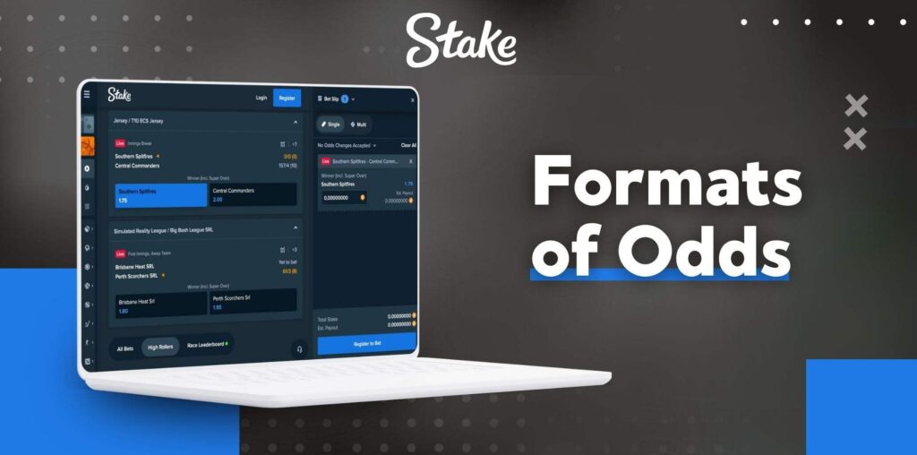 Stake Pakistan Different Formats of Odds info